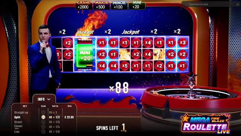 Mega Fire Blaze Roulette Live